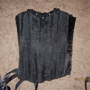 Elegant Black Corset Top shirley of hollywood